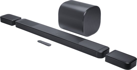 JBL Bar 1300MK2 - 11.1.4 Dolby Atmos Soundbar - 2470W Home Cinema Systeem - Nieuwe 1200W Draadloze Subwoofer - DTS:X - Afneembare Surround Speakers - HDMI eARC - WiFi & AirPlay - Zwart