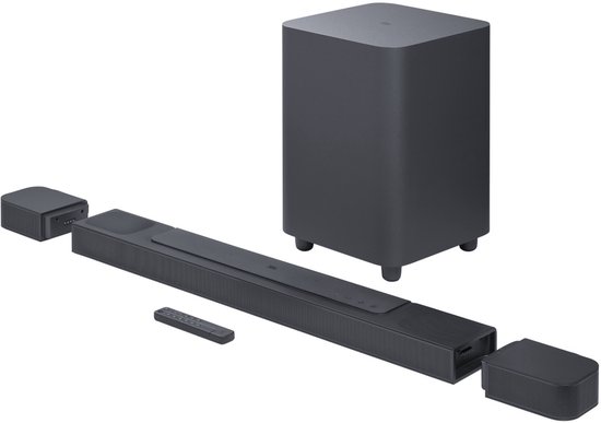 JBL Bar 800 Pro - 5.1.2 Dolby Atmos Soundbar - Draadloze Subwoofer & Afneembare Surround Speakers - 720W Home Cinema - HDMI eARC - WiFi, AirPlay & Chromecast - Zwart